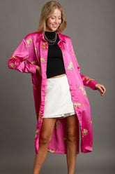 Umgee Full Size Animal Print Button Down Midi Shirt Dress Plus Size OutfitFlow